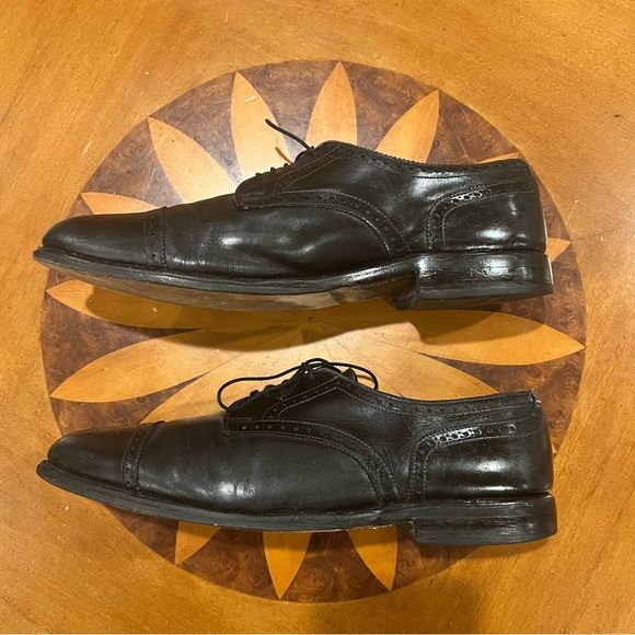 Allen Edmonds Sanford Cap Toe Black Leather Oxfords 11.5 Dress Shoes - Picture 5 of 16